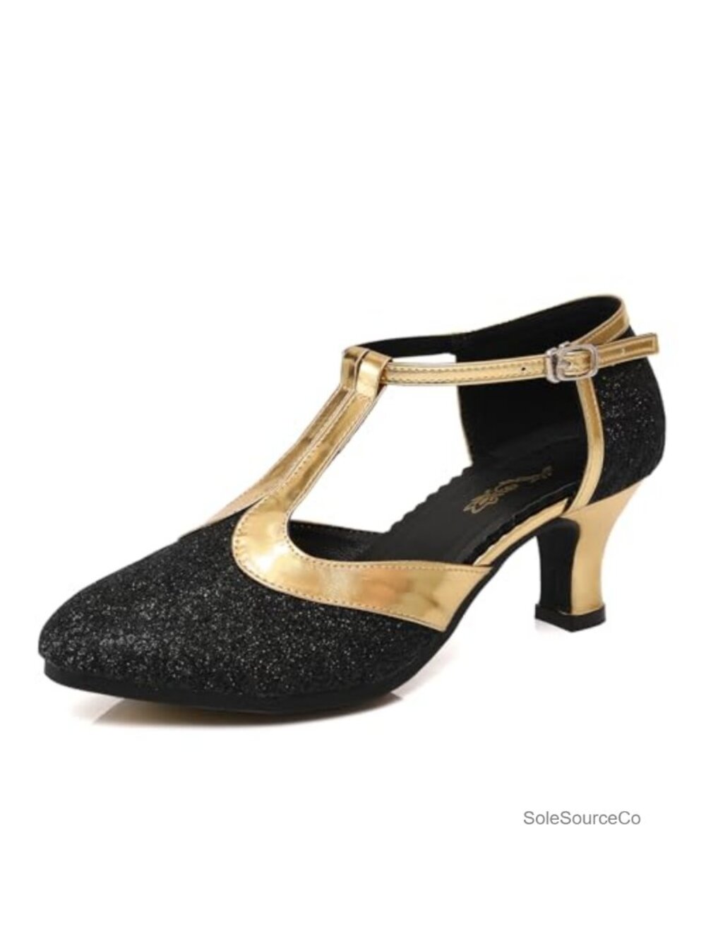 Vintage Gatsby 1920s T-Strap Dance Shoes Kitten Heel